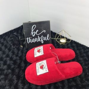 NWOT Fuzzy Red Slippers